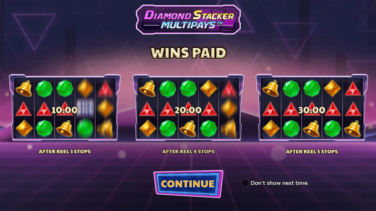 Diamond Staxx Multipays Homescreen