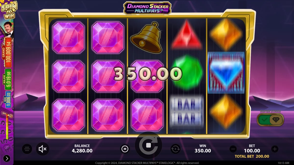 Diamond Staxx Multipays Win