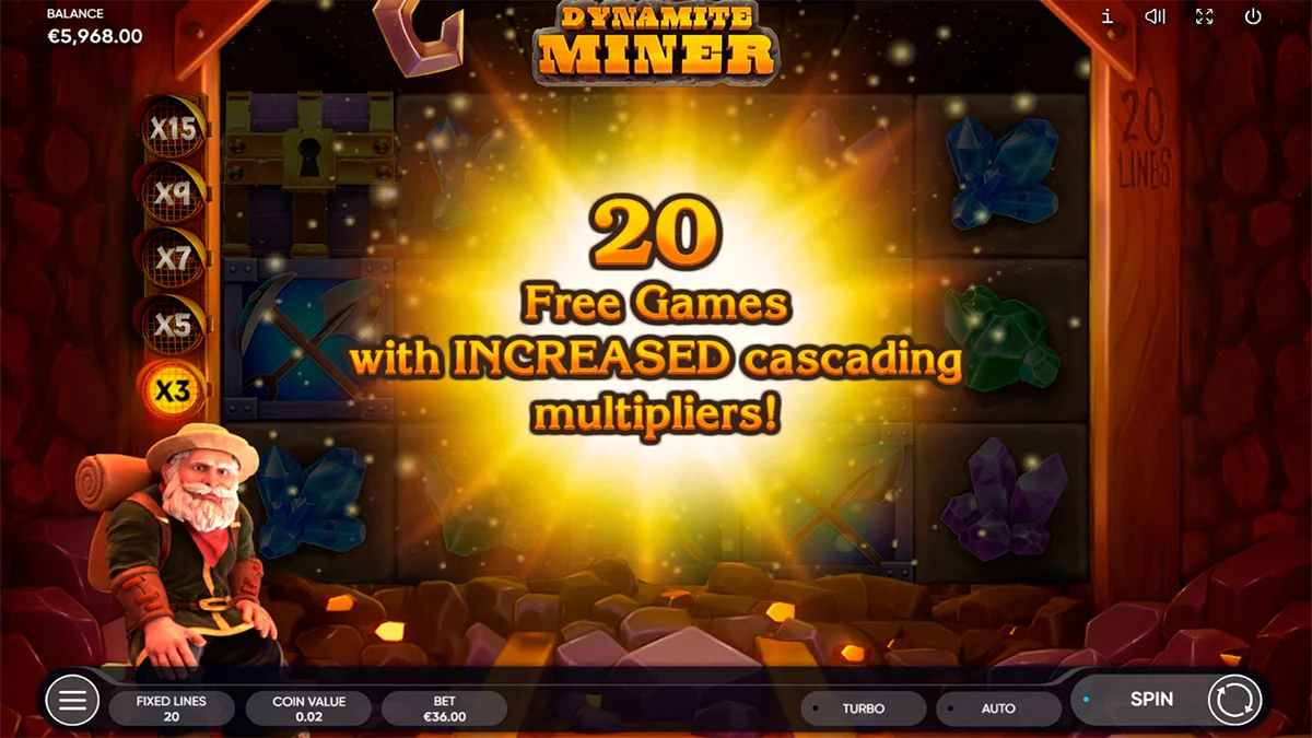 Dynamite Miner Free Spins