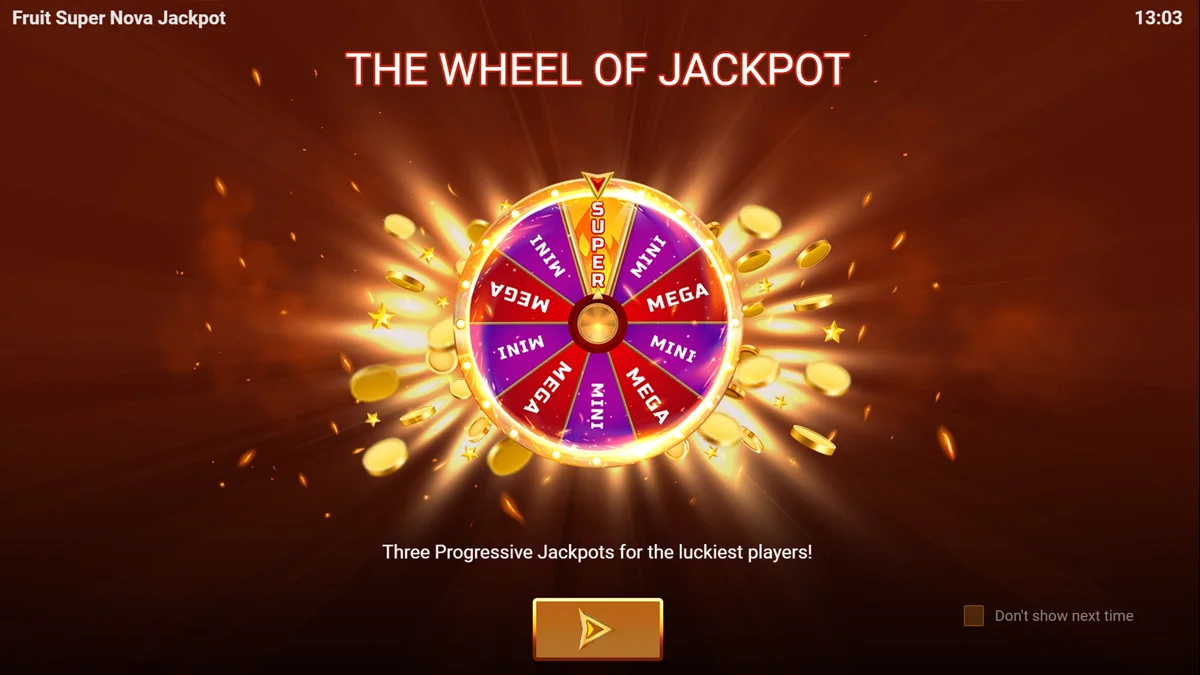 Fruit Super Nova Jackpot Homescreen