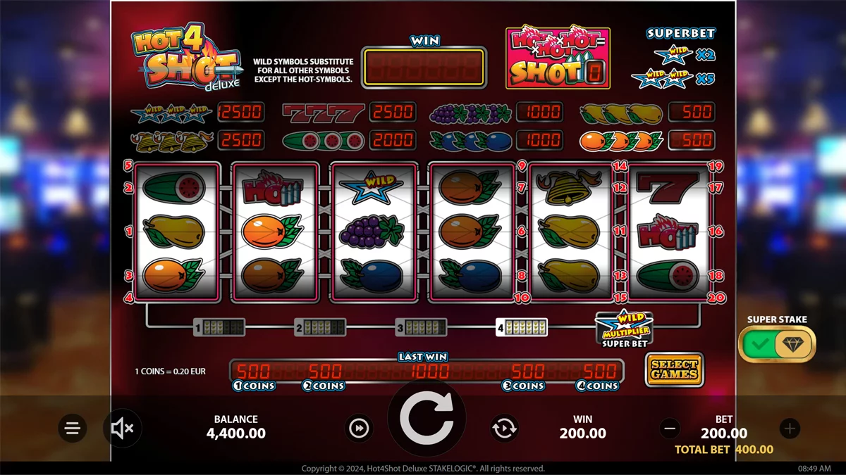 Hot4Shot Deluxe Win