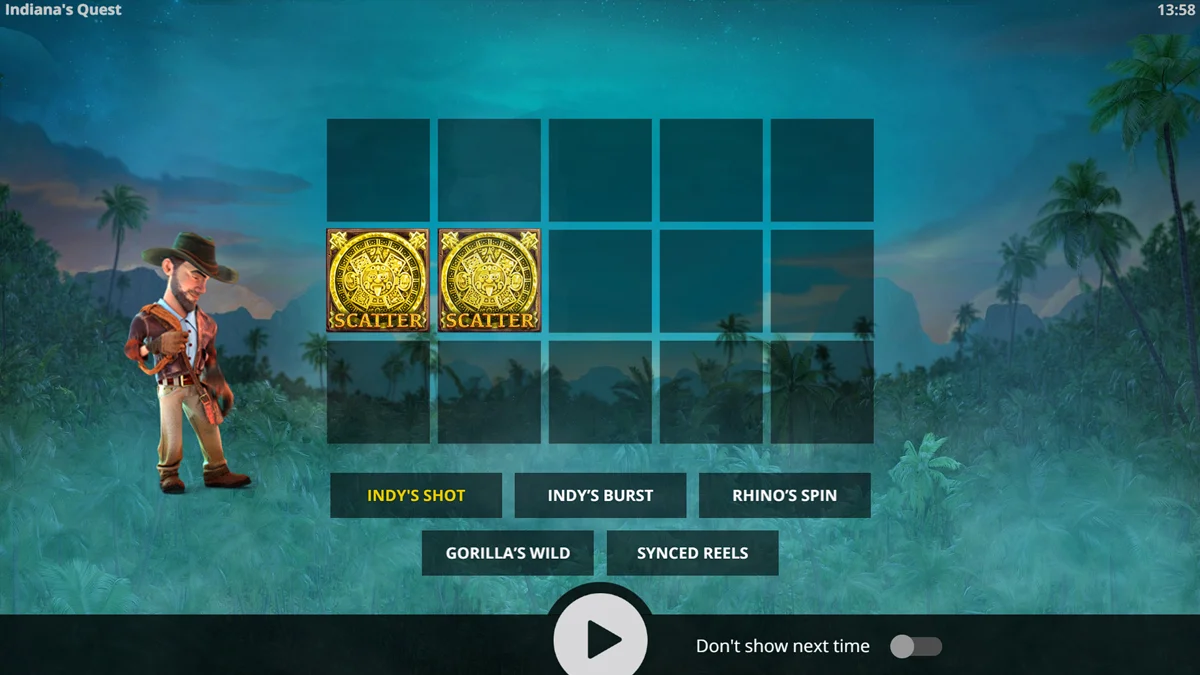 Indiana's Quest Homescreen