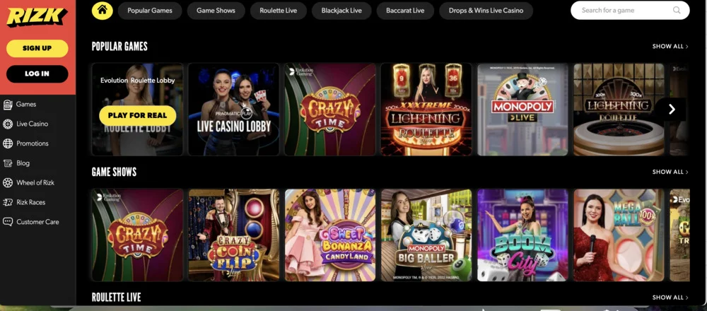 Rizk Casino Live