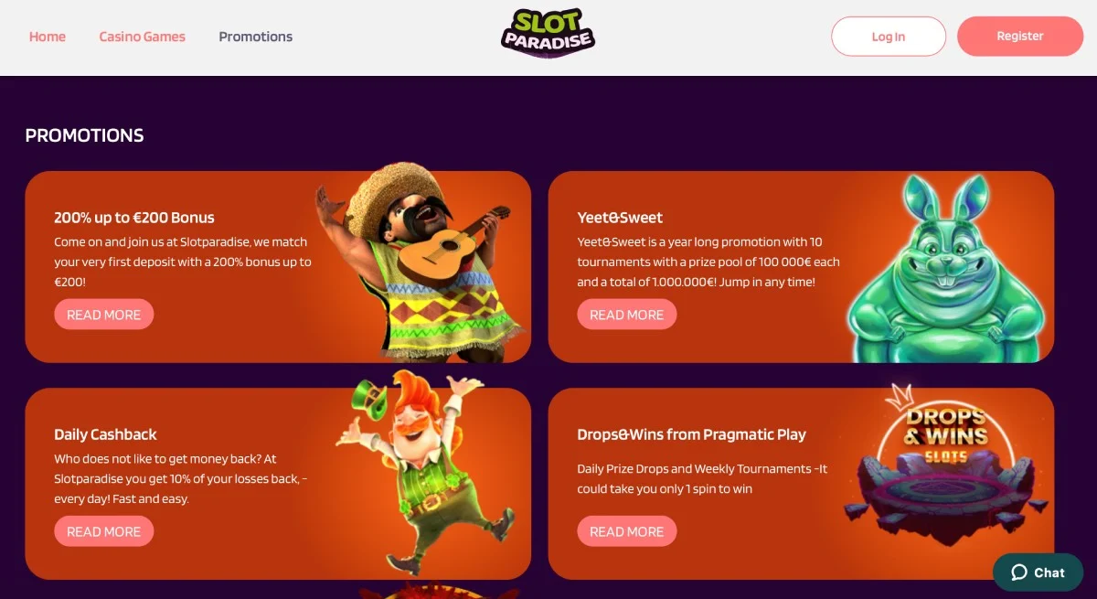 SlotParadise Casino Bonuses