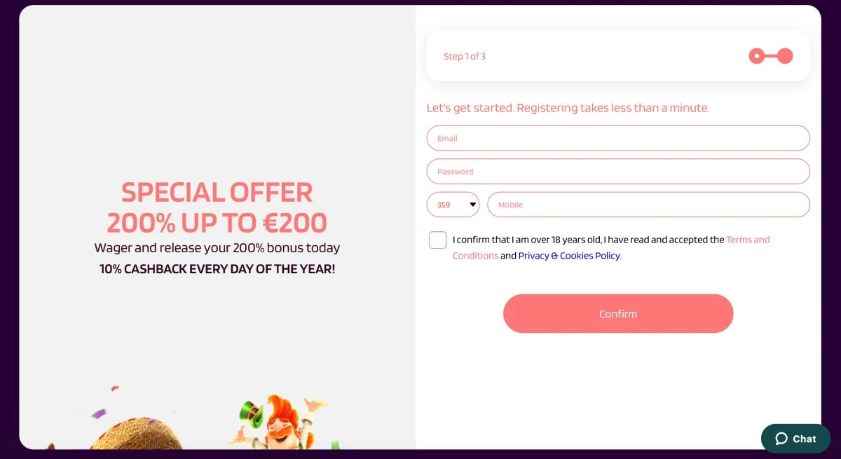 SlotParadise Casino Register