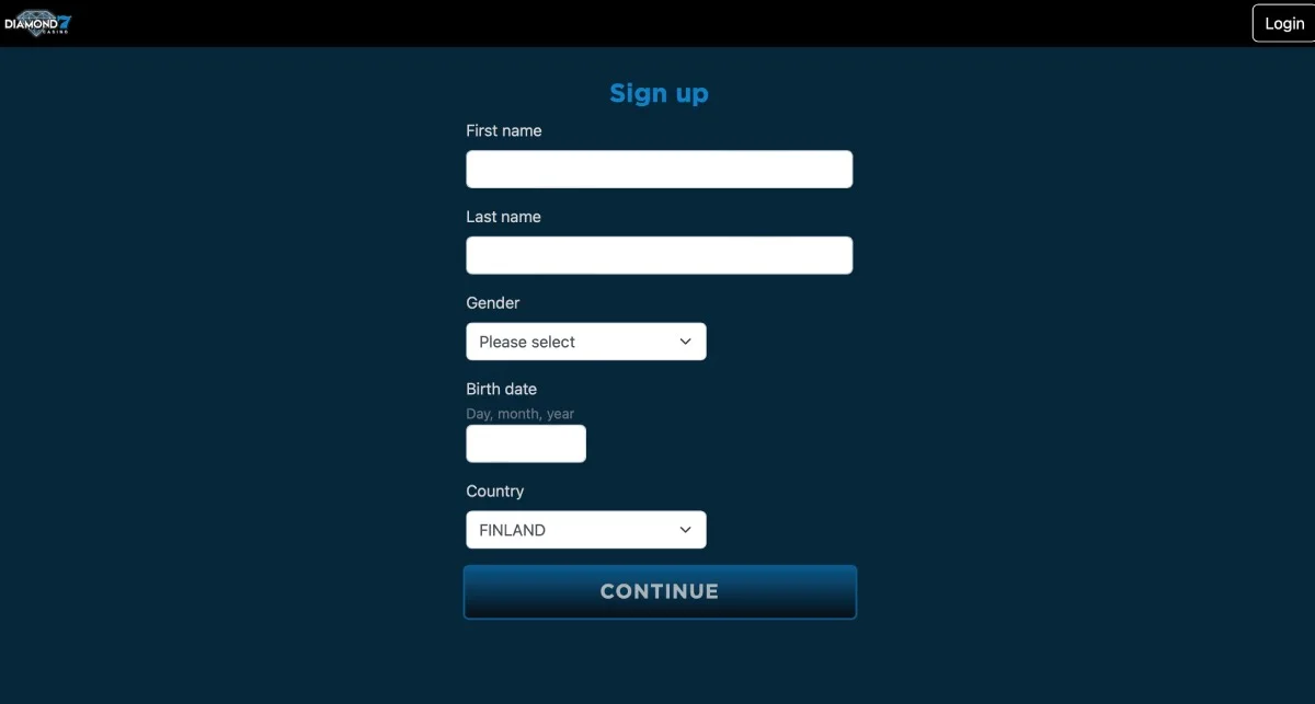 Diamond 7 Casino Registration