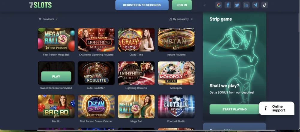 7Slots Casino Live Games
