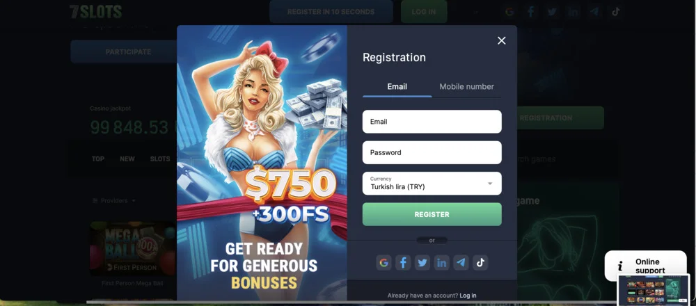 7Slots Casino Signup