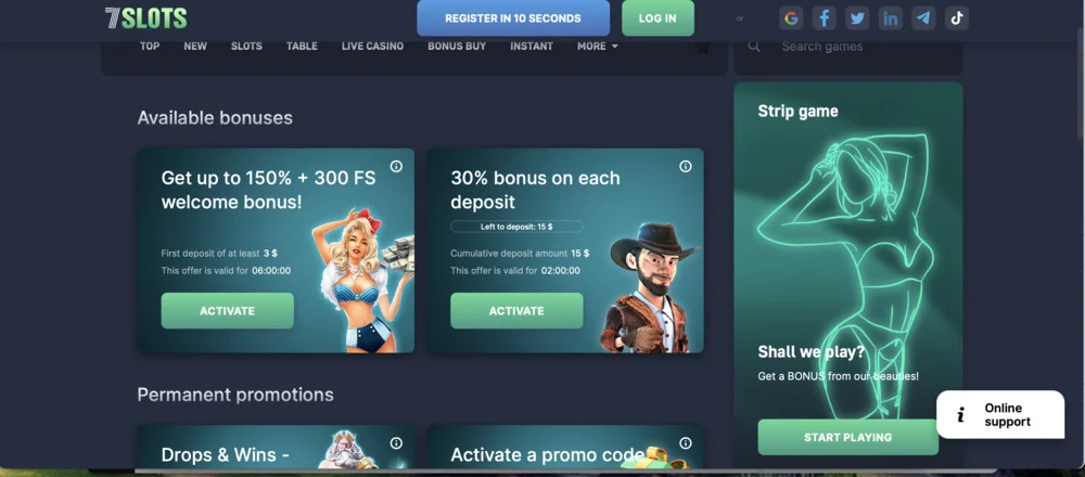 7Slots Casino Promo