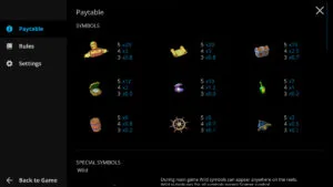 Sea of Spins Paytable