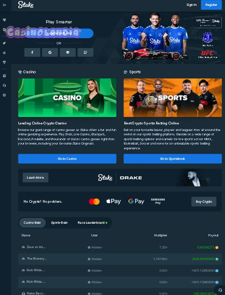 Tablet View V Stake casino