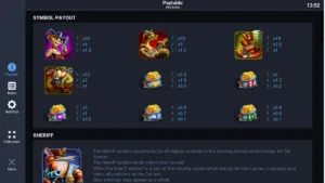 Wild Bullets Paytable