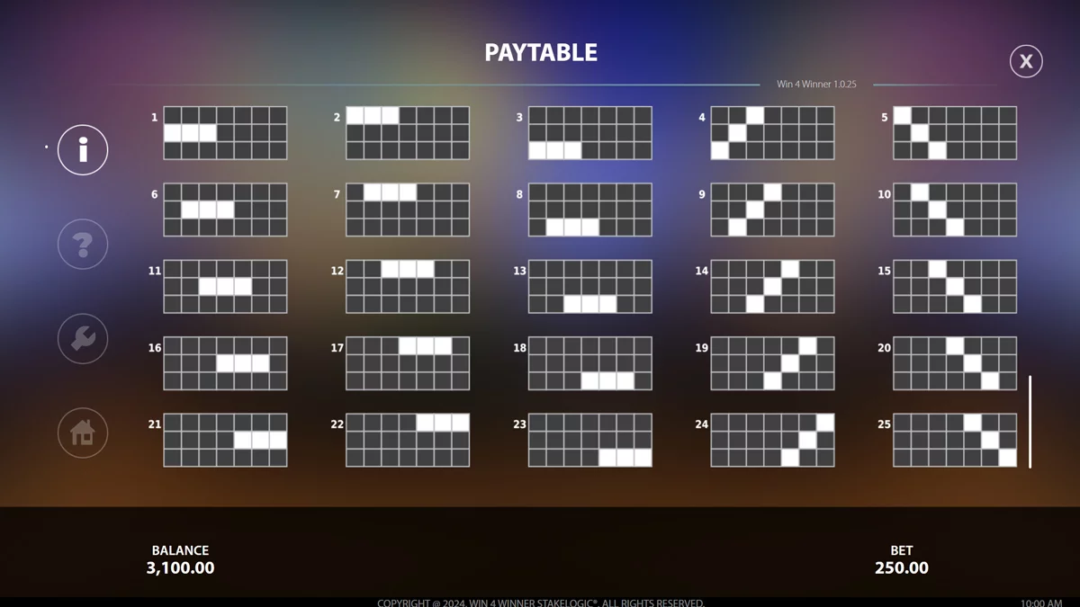 Win4Winner Paylines