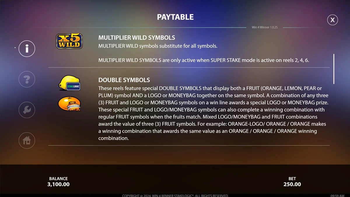 Win4Winner Special Symbols