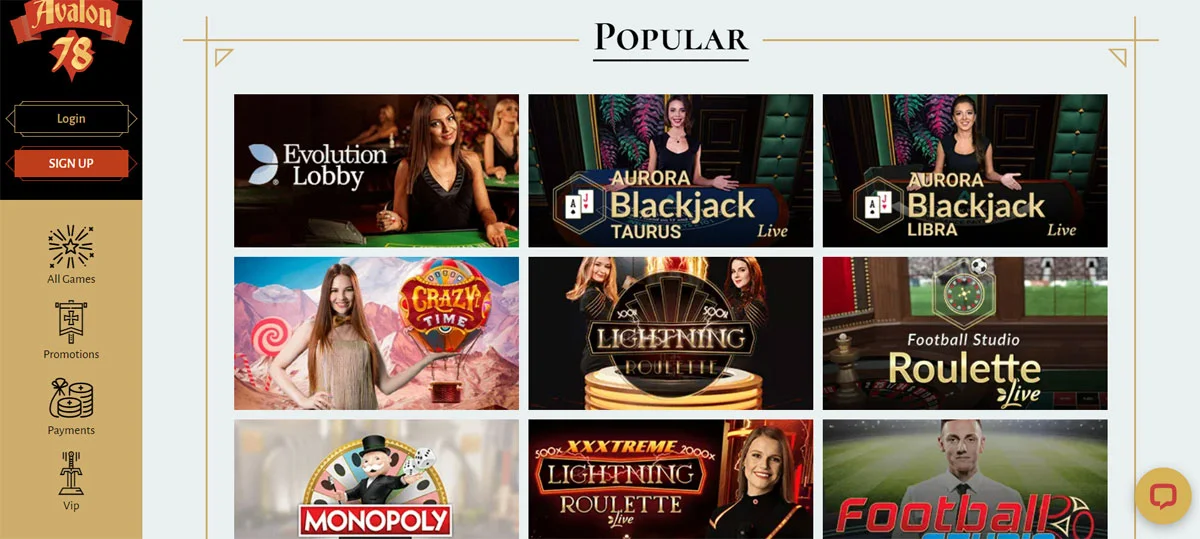 Avalon78 Casino Live Casino