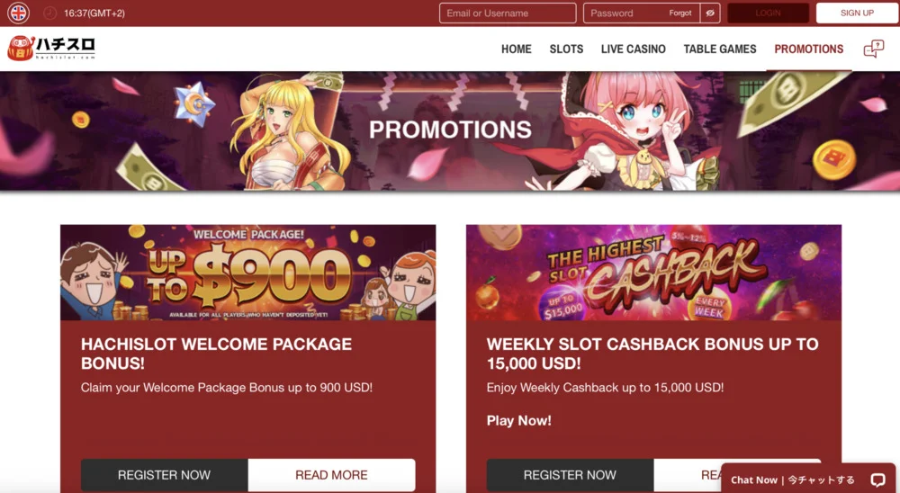 HachiSlot Casino Bonuses