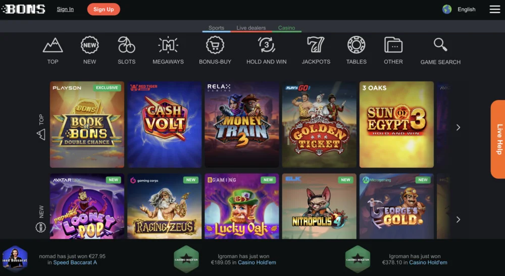 Bons Casino Games