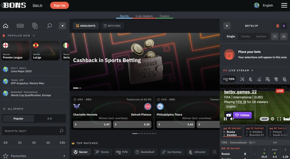 Bons Casino Sportsbook