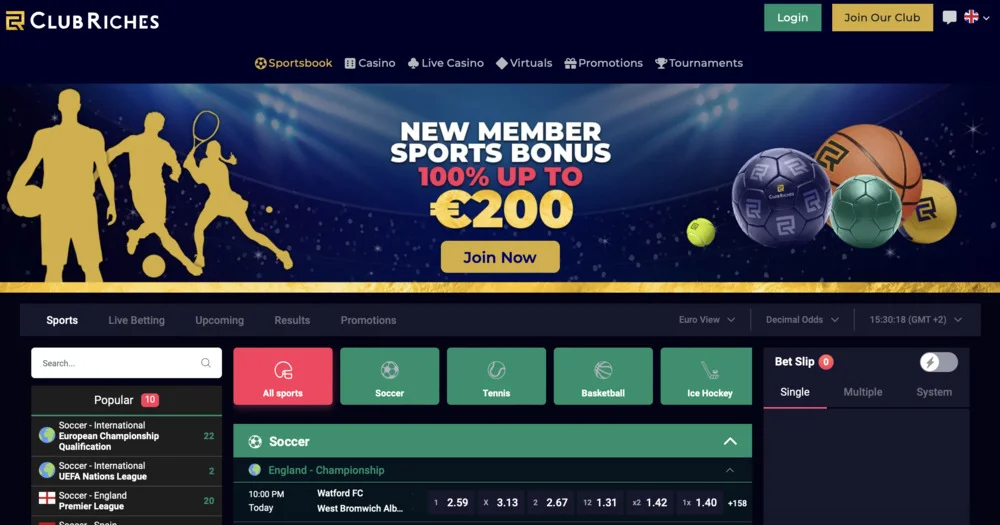 Club Riches Casino Sportsbook