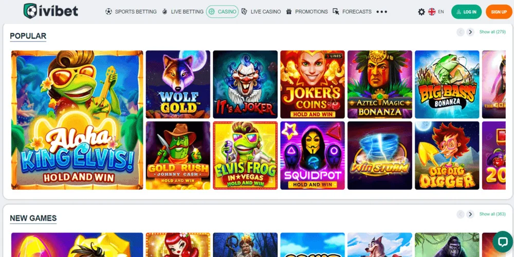 Ivibet Casino Games