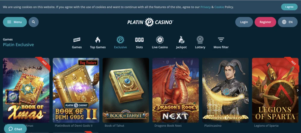 PlatinCasino Exclusive Games