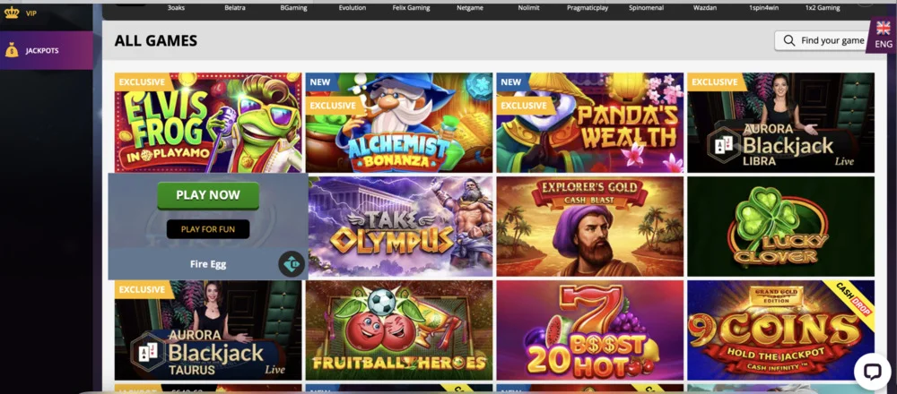 PlayAmo Casino Games