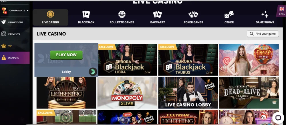 PlayAmo Live Casino