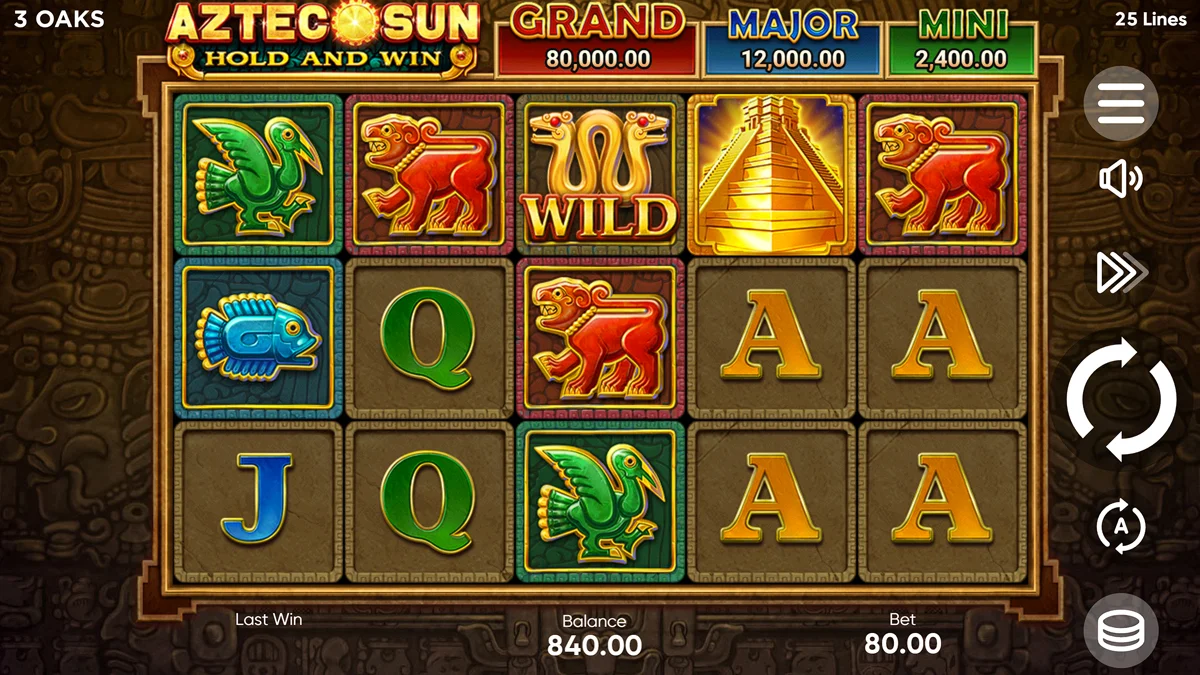 Aztec Sun Hold and Win Base Play