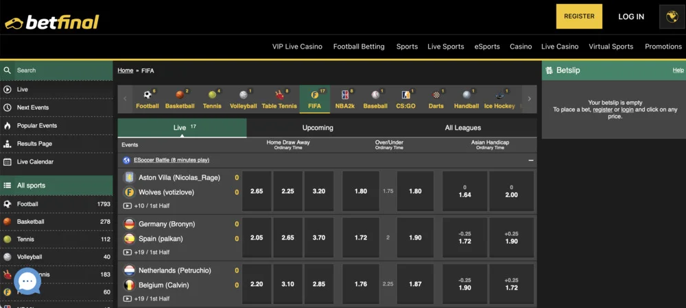 Betfinal Casino eSports