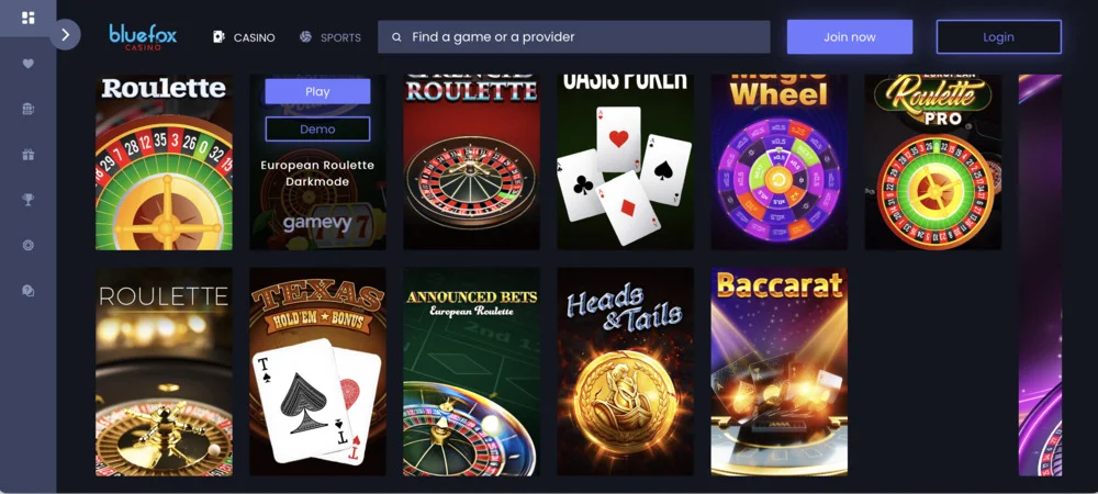 BlueFox Casino Live