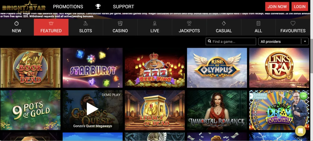 Bright Star Casino Games