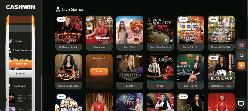 CashWin Casino Live