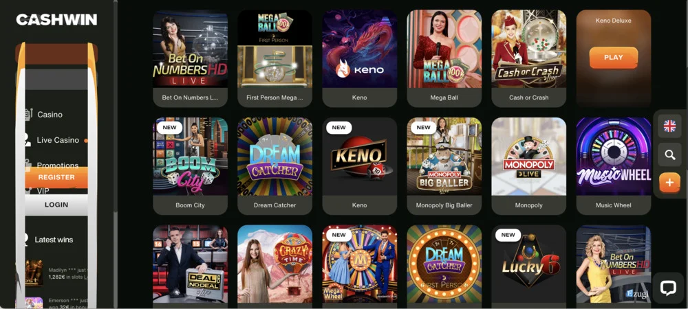 CashWin Casino Lottery