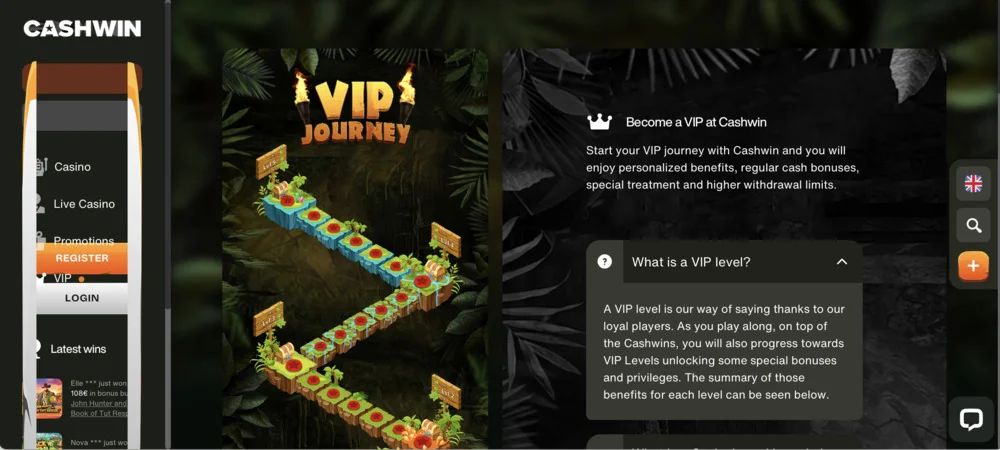 CashWin Casino VIP