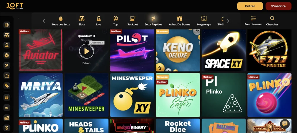 Loft Casino Instant Win Games