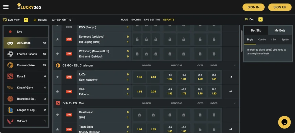 MrLucky365 Casino eSports