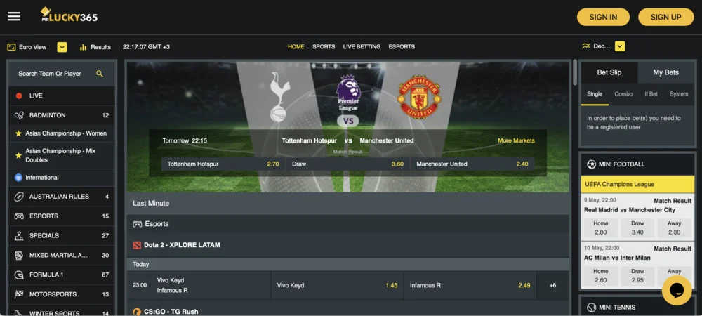 MrLucky365 Casino Sports