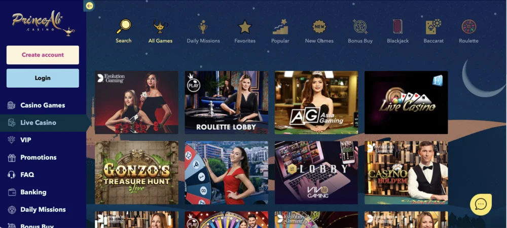 PrinceAli Casino Live