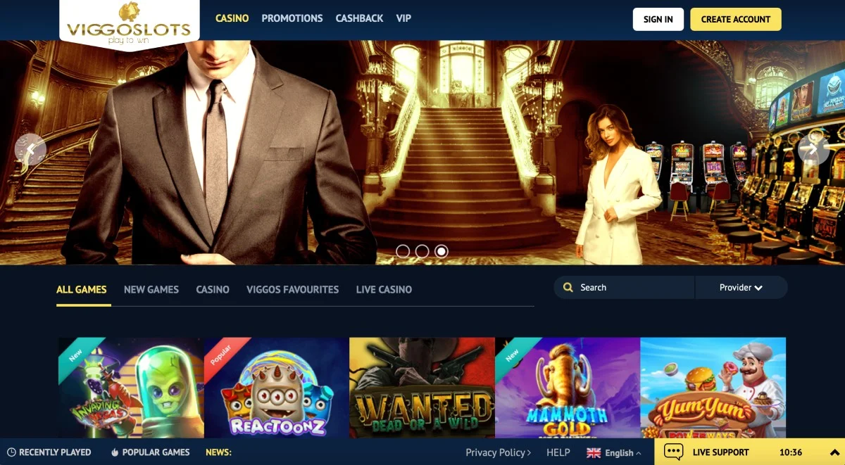 Viggoslots Casino Homepage
