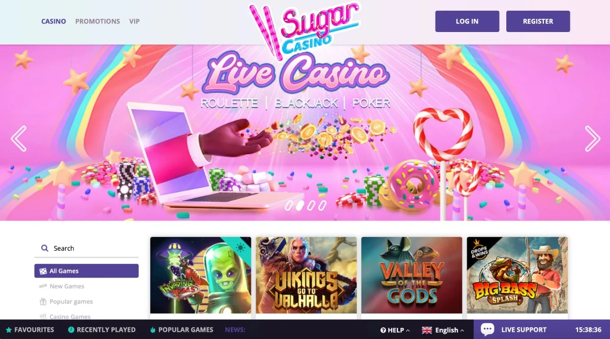 Sugar Casino Homepage