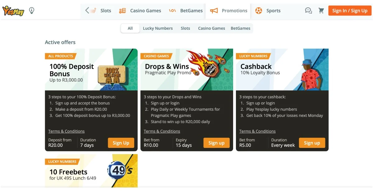 YesPlay Casino Promotions