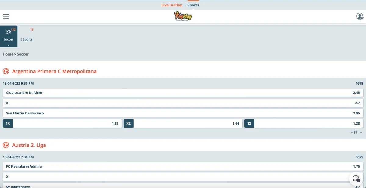 YesPlay Casino Sportsbetting