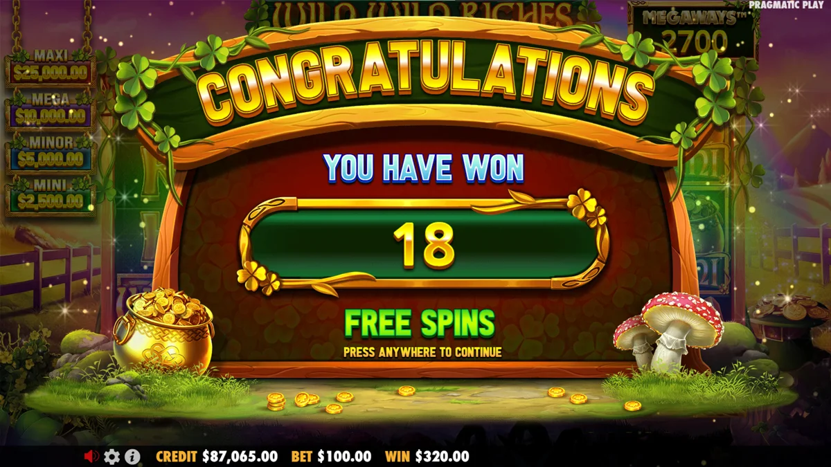 Wild Wild Riches Megaways Free Spins