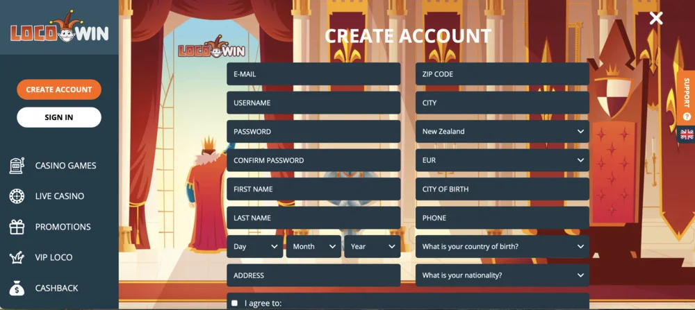 LocoWin SignUp