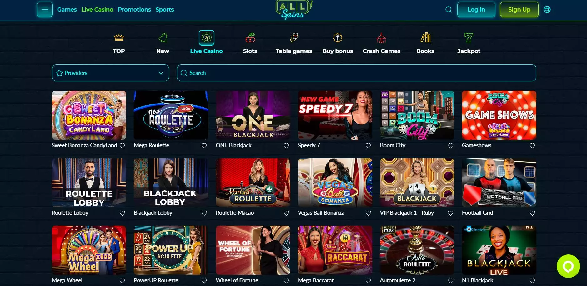 Allspins Casino Live Casino