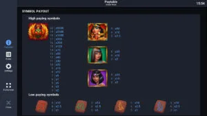 Anubis Moon Paytable