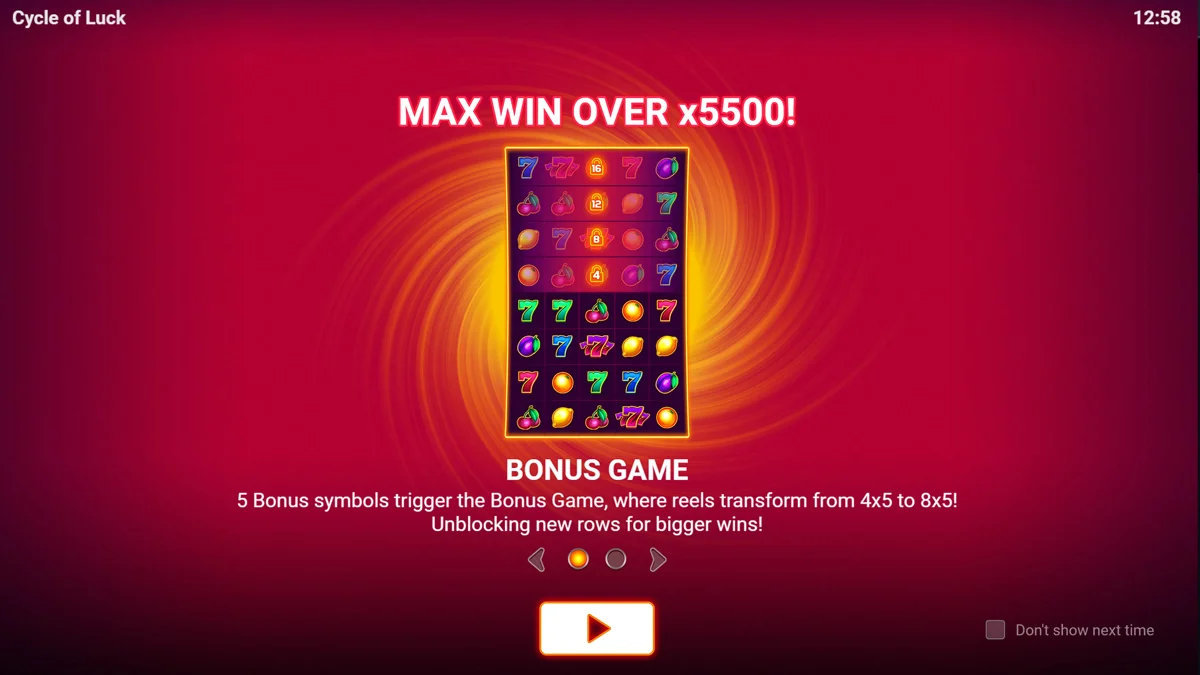 Cycle of Luck Homescreen