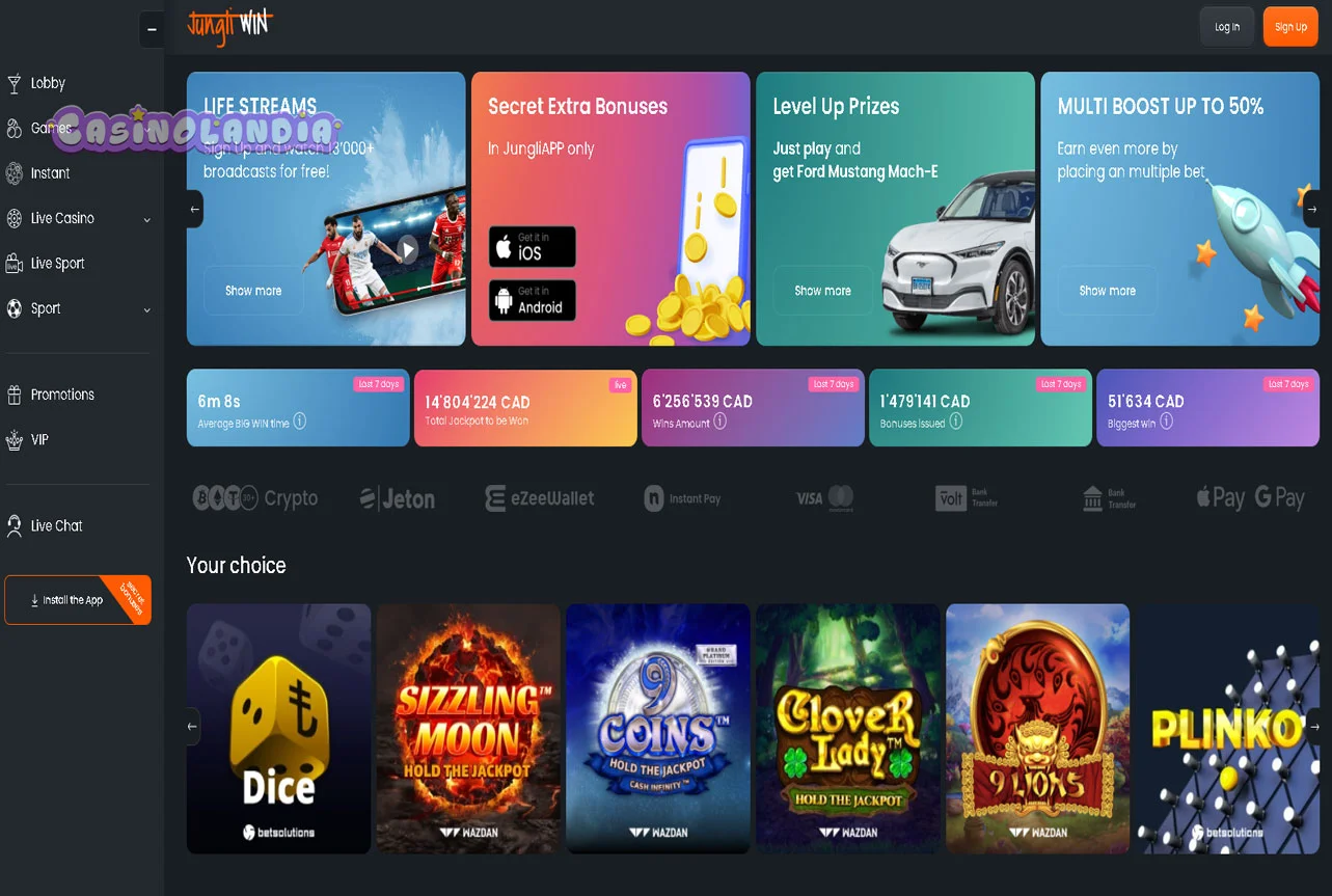 Desktop JungliWin casino