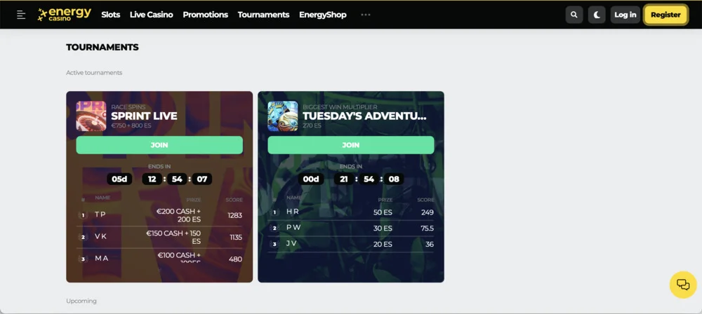 Energy Casino Tournaments