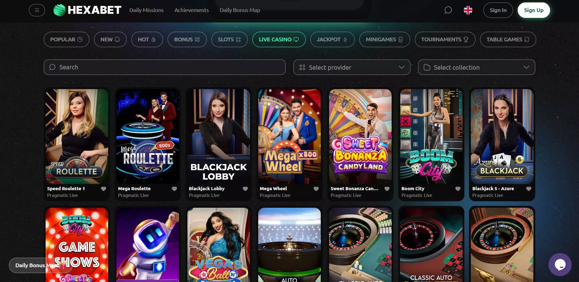 Hexabet Casino Live Casino
